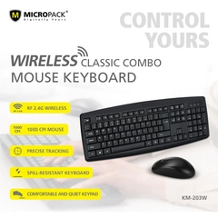 Bộ bàn phím và chuột vi tính Micropack KM-203W