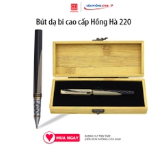 Bút dạ bi cao cấp Hồng Hà 220 - Bút ký quà tặng - 9012, Màu mực Mực xanh - Kích thước nét viết 0.8mm, thiết kế hợp kim