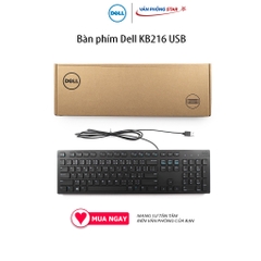 Bàn phím Dell KB216 USB, kiểu kết nối Có dây USB 2.0 - Kích thước Full size - Có kích thước gọn nhẹ - Phím bấm chắc chắn