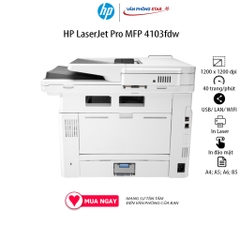 Máy In HP LaserJet Pro MFP 4103FDN - In Scan Copy Đảo mặt Tự Động, Kết Nối LAN Dùng Cho Doanh Nghiệp