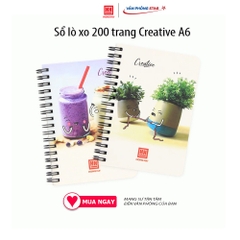 Sổ lò xo 200 trang Creative A6, 200 trang, Kích thước 105 * 148 (mm), Định lượng 58 g/m², Độ trắng 84 %ISO