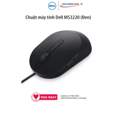 Chuột máy tính Dell MS3220, Kết nối USB 2.0, Độ phân giải 3200DPI, cảm biến Laser, siêu nhẹ