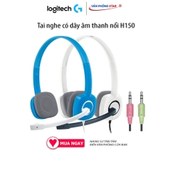 Tai nghe Logitech Stereo Headset H150 có mic, kết nối 2 giắc cắm 3.5mm, chống ồn, đệm tại nghe êm ái, âm thanh nổi