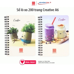 Sổ lò xo 200 trang Creative A6, 200 trang, Kích thước 105 * 148 (mm), Định lượng 58 g/m², Độ trắng 84 %ISO