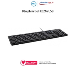 Bàn phím Dell KB216 USB, kiểu kết nối Có dây USB 2.0 - Kích thước Full size - Có kích thước gọn nhẹ - Phím bấm chắc chắn