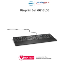 Bàn phím Dell KB216 USB, kiểu kết nối Có dây USB 2.0 - Kích thước Full size - Có kích thước gọn nhẹ - Phím bấm chắc chắn