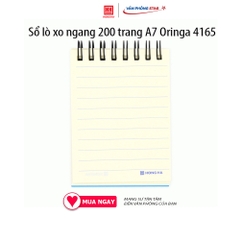 Sổ lò xo ngang 200 trang A7 Oringa 4165 200 trang, Định lượng 70 g/m², Độ trắng 76-78%ISO, Kích thước 74 * 105 (±2mm)