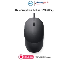 Chuột máy tính Dell MS3220, Kết nối USB 2.0, Độ phân giải 3200DPI, cảm biến Laser, siêu nhẹ