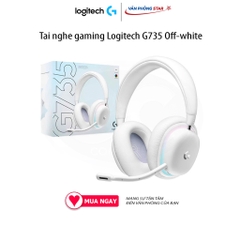 Tai nghe gaming không dây Logitech G735 Off-white kết nối Bluetooth, LED RGB, kích thước driver 40 mm
