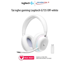 Tai nghe gaming không dây Logitech G735 Off-white kết nối Bluetooth, LED RGB, kích thước driver 40 mm