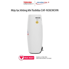 Máy lọc không khí Toshiba CAF-N30(W)VN lọc bụi mịn PM 2.5 lên đến 95% và 99.9% vi khuẩn. Diện tích phù hợp Từ 21 - 36 m2
