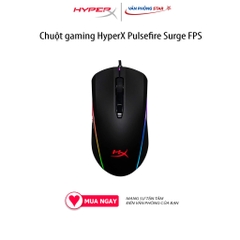 Chuột gaming HyperX Pulsefire Surge FPS, độ nhạy DPI 16.000, Đèn LED RGB, Dạng cảm biến Optical, Switch Omron