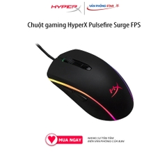 Chuột gaming HyperX Pulsefire Surge FPS, độ nhạy DPI 16.000, Đèn LED RGB, Dạng cảm biến Optical, Switch Omron