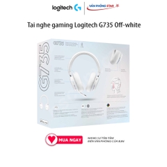 Tai nghe gaming không dây Logitech G735 Off-white kết nối Bluetooth, LED RGB, kích thước driver 40 mm