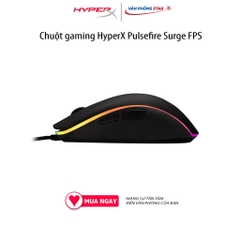 Chuột gaming HyperX Pulsefire Surge FPS, độ nhạy DPI 16.000, Đèn LED RGB, Dạng cảm biến Optical, Switch Omron