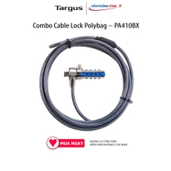 Khóa Laptop TARGUS DEFCON Resettable T-Lock Combo Cable Lock Polybag – PA410BX. Mật mã 4 chữ số. Bảo hành chính hãng