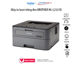 Máy in hai mặt trắng đen BROTHER HL-L2321D, độ phân giải 2400x600, tốc độ in 30 trang/ phút