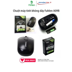 Chuột máy tính không dây Fuhlen A09B độ phân giải  1000 DPI, tương thích PC, latop có cổng USB