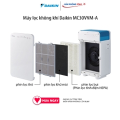 Máy lọc không khí Daikin MC30VVM-A Phin lọc tĩnh điện HEPA) 3 cấp, cảm biến PM2.5, Diện tích phù hợp 21.5m2