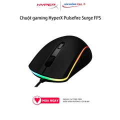 Chuột gaming HyperX Pulsefire Surge FPS, độ nhạy DPI 16.000, Đèn LED RGB, Dạng cảm biến Optical, Switch Omron