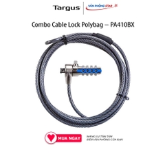 Khóa Laptop TARGUS DEFCON Resettable T-Lock Combo Cable Lock Polybag – PA410BX. Mật mã 4 chữ số. Bảo hành chính hãng