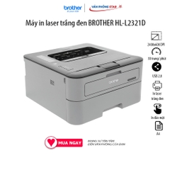 Máy in hai mặt trắng đen BROTHER HL-L2321D, độ phân giải 2400x600, tốc độ in 30 trang/ phút