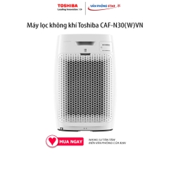 Máy lọc không khí Toshiba CAF-N30(W)VN lọc bụi mịn PM 2.5 lên đến 95% và 99.9% vi khuẩn. Diện tích phù hợp Từ 21 - 36 m2