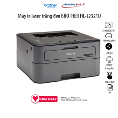 Máy in hai mặt trắng đen BROTHER HL-L2321D, độ phân giải 2400x600, tốc độ in 30 trang/ phút