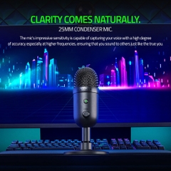 Micro thu âm RAZER Seiren V2 X - USB Microphone - RZ19-04050100-R3M1, giảm tiếng ồn, độ nhạy cao, USB A, C, giắc 3.5mm