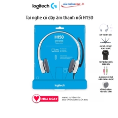 Tai nghe Logitech Stereo Headset H150 có mic, kết nối 2 giắc cắm 3.5mm, chống ồn, đệm tại nghe êm ái, âm thanh nổi