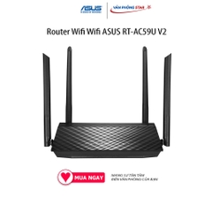 Router Wifi Wifi ASUS RT-AC59U V2 chuẩn kết nối 802.11 a/b/g/n/ac, 1x WAN Gigabit, 4x LAN Gigabit