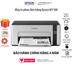 Máy in Epson M1100 in phun trắng đen, 30 trang/phút, 1440 dpi x 720 dpi, kết nối USB 2.0  Bảo hành chính hãng 4 năm