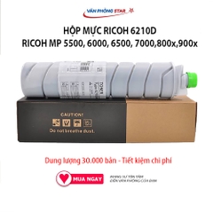 Hộp Mực Ricoh 6210D  dùng cho máy Ricoh MP RICOH MP 5500, 6000, 6500, 7000, 800x, 900x. Mực in máy photocopy 30000 bản