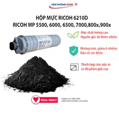 Hộp Mực Ricoh 6210D  dùng cho máy Ricoh MP RICOH MP 5500, 6000, 6500, 7000, 800x, 900x. Mực in máy photocopy 30000 bản