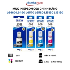 Mực in Epson 008 Chính hãng Dùng Cho Máy L6460, L6490, L6570, L6580, L15150, L15160 Màu In Sắc Nét
