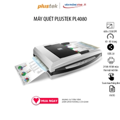 MÁY QUÉT PLUSTEK PL4080 (SCAN 2 MẶT TỰ ĐỘNG) Tốc độ quét (ADF): 40 tờ/phút, 80 ảnh/phút
