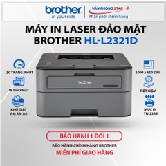 Máy in hai mặt trắng đen BROTHER HL-L2321D, độ phân giải 2400x600, tốc độ in 30 trang/ phút