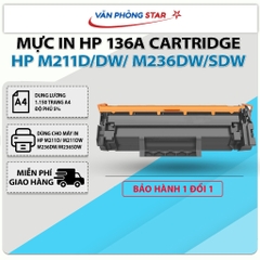 Mực in HP 136A LaserJet CÓ CHIP MỰC, dùng cho máy in HP M211d/ M211dw/ M236dw/M236sdw - Bảo hành 1 đổi 1