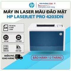 Máy in màu HP Color LaserJet Pro 4203DN. Máy in A4 màu laser đảo mặt. Máy in HP chính hãng bảo hành 1 đổi 1