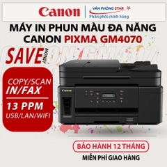 Máy in phun màu Canon PIXMA GM4070 đa chức năng. Máy in ảnh A4, máy Scan, máy photo. Máy in Canon bảo hành 12 tháng.