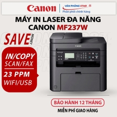 Máy in Laser đa chức năng Canon MF237W. Máy Scan, máy Photo, Máy fax, Máy in A4 tất cả trong 1. Bảo hành 12 tháng