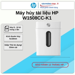 Máy hủy tài liệu HP W1508CC : Giấy / Ghim/ Thẻ tín dụng - Mới 100% - Chính hãng bảo hành 12 tháng