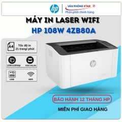 Máy in Laser HP 108W (4ZB80A) - Máy in wifi đen trắng mới 100% - Bảo hành chính hãng HP 12 tháng.