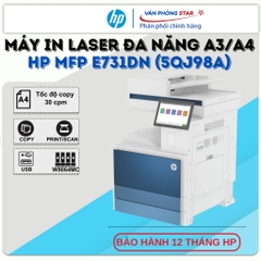 Máy in Laser đa năng A3/A4 HP MFP E731DN(5QJ98A), In đảo mặt - In, Copy, Scan - Bảo hành 12 tháng