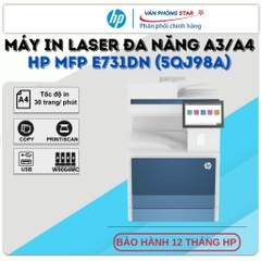 Máy in Laser đa năng A3/A4 HP MFP E731DN(5QJ98A), In đảo mặt - In, Copy, Scan - Bảo hành 12 tháng