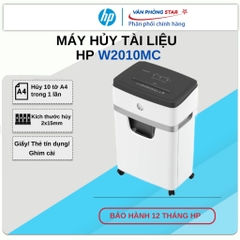 Máy hủy tài liệu HP W2010MC: Hủy 10 tờ/ lần - Giấy/Ghim/Thẻ  - Mới 100% Chính hãng bảo hành 12 tháng