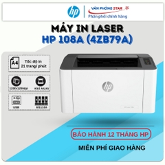 Máy in Laser HP 108W (4ZB80A) - Máy in wifi đen trắng mới 100% - Bảo hành chính hãng HP 12 tháng.