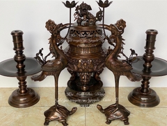 Đỉnh rồng ngũ sự 60 đồng đỏ màu cà phê