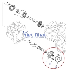 Gối chao bơm thủy lực HPV210 Komatsu PC490-10 PC450-10 theo bản vẽ phụ tùng chính hãng
