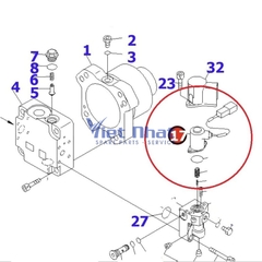 Sơ đồ van điện đảo chiều mô tơ quạt xúc lật ủi mã 7022156241 cho hệ thống thủy lực